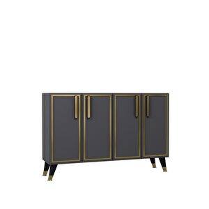 8194km-128ct Konsol,kahve Köşesi̇,ayakkabilik,ofi̇s Evrak Dolabi,mutfak Ki̇ler Dolabi,tv Üni̇tesi̇-antrasit-altın