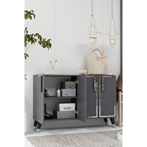 8194km-128ct Konsol,kahve Köşesi̇,ayakkabilik,ofi̇s Evrak Dolabi,mutfak Ki̇ler Dolabi,tv Üni̇tesi̇-antrasit-gümüş Antrasit Gümüş