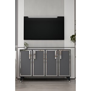 8194km-128ct Konsol,kahve Köşesi̇,ayakkabilik,ofi̇s Evrak Dolabi,mutfak Ki̇ler Dolabi,tv Üni̇tesi̇-antrasit-gümüş