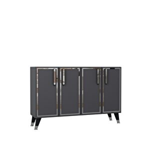 8194km-128ct Konsol,kahve Köşesi̇,ayakkabilik,ofi̇s Evrak Dolabi,mutfak Ki̇ler Dolabi,tv Üni̇tesi̇-antrasit-gümüş