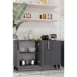 8191km-128ct Konsol,kahve Köşesi̇,ayakkabilik,ofi̇s Evrak Dolabi,mutfak Ki̇ler Dolabi,tv Üni̇tesi̇-ANTRASİT-GÜMÜŞ Antrasit Gümüş