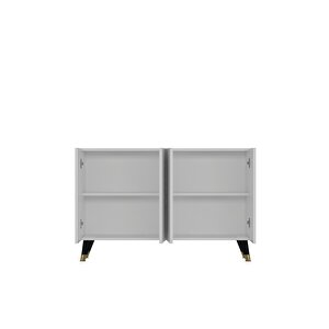 8191km-128ct Konsol,kahve Köşesi̇,ayakkabilik,ofi̇s Evrak Dolabi,mutfak Ki̇ler Dolabi,tv Üni̇tesi̇-BEYAZ-ALTIN