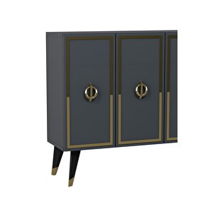 8189km-32ct Konsol,kahve Köşesi̇,ayakkabilik,ofi̇s Evrak Dolabi,mutfak Ki̇ler Dolabi,tv Üni̇tesi̇-antrasit-altın