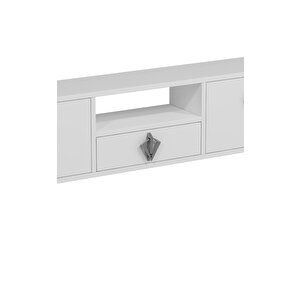 1316dropct-32 Duvara Montaj Tv Sehpasi-BEYAZ-GÜMÜŞ