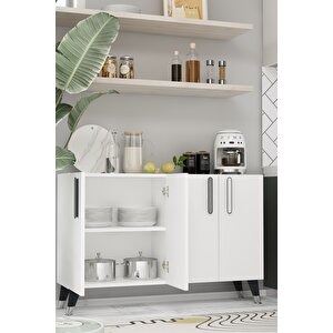 8191km-128ct Konsol,kahve Köşesi̇,ayakkabilik,ofi̇s Evrak Dolabi,mutfak Ki̇ler Dolabi,tv Üni̇tesi̇-beyaz-gümüş Beyaz-Gümüş