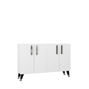 8191km-128ct Konsol,kahve Köşesi̇,ayakkabilik,ofi̇s Evrak Dolabi,mutfak Ki̇ler Dolabi,tv Üni̇tesi̇-beyaz-gümüş