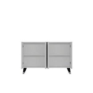 8191km-128ct Konsol,kahve Köşesi̇,ayakkabilik,ofi̇s Evrak Dolabi,mutfak Ki̇ler Dolabi,tv Üni̇tesi̇-beyaz-gümüş