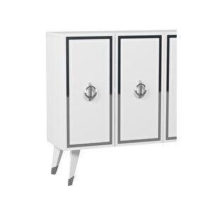 8189km-32ct Konsol,kahve Köşesi̇,ayakkabilik,ofi̇s Evrak Dolabi,mutfak Ki̇ler Dolabi,tv Üni̇tesi̇-beyaz-gümüş