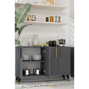 8191km-128ct Konsol,kahve Köşesi̇,ayakkabilik,ofi̇s Evrak Dolabi,mutfak Ki̇ler Dolabi,tv Üni̇tesi̇-ANTRASİT-ALTIN Antrasit Gold