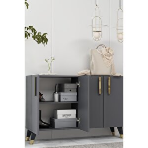 8191km-128ct Konsol,kahve Köşesi̇,ayakkabilik,ofi̇s Evrak Dolabi,mutfak Ki̇ler Dolabi,tv Üni̇tesi̇-ANTRASİT-ALTIN Antrasit Gold