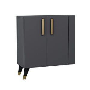 8191km-128ct Konsol,kahve Köşesi̇,ayakkabilik,ofi̇s Evrak Dolabi,mutfak Ki̇ler Dolabi,tv Üni̇tesi̇-ANTRASİT-ALTIN