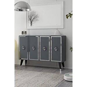 8189km-32ct Konsol,kahve Köşesi̇,ayakkabilik,ofi̇s Evrak Dolabi,mutfak Ki̇ler Dolabi,tv Üni̇tesi̇-antrasit-gümüş Antrasit Gümüş