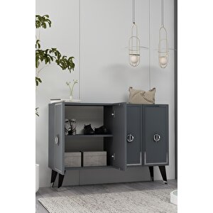 8189km-32ct Konsol,kahve Köşesi̇,ayakkabilik,ofi̇s Evrak Dolabi,mutfak Ki̇ler Dolabi,tv Üni̇tesi̇-antrasit-gümüş Antrasit Gümüş