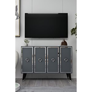 8189km-32ct Konsol,kahve Köşesi̇,ayakkabilik,ofi̇s Evrak Dolabi,mutfak Ki̇ler Dolabi,tv Üni̇tesi̇-antrasit-gümüş