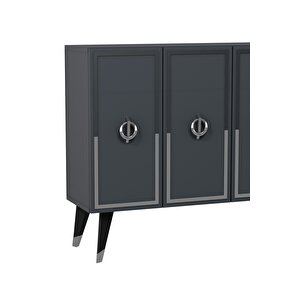 8189km-32ct Konsol,kahve Köşesi̇,ayakkabilik,ofi̇s Evrak Dolabi,mutfak Ki̇ler Dolabi,tv Üni̇tesi̇-antrasit-gümüş