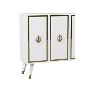 8189km-32ct Konsol,kahve Köşesi̇,ayakkabilik,ofi̇s Evrak Dolabi,mutfak Ki̇ler Dolabi,tv Üni̇tesi̇-beyaz-altın