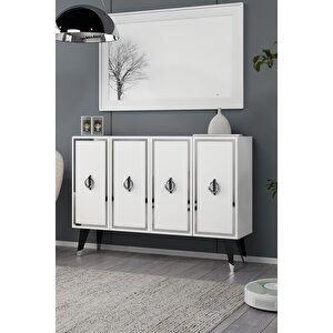 8187km-32ct Konsol,kahve Köşesi̇,ayakkabilik,ofi̇s Evrak Dolabi,mutfak Ki̇ler Dolabi,tv Üni̇tesi̇-BEYAZ-GÜMÜŞ Beyaz-Gümüş