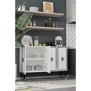 8187km-32ct Konsol,kahve Köşesi̇,ayakkabilik,ofi̇s Evrak Dolabi,mutfak Ki̇ler Dolabi,tv Üni̇tesi̇-BEYAZ-GÜMÜŞ Beyaz-Gümüş