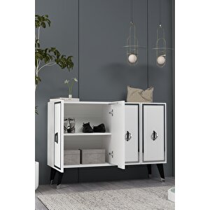 8187km-32ct Konsol,kahve Köşesi̇,ayakkabilik,ofi̇s Evrak Dolabi,mutfak Ki̇ler Dolabi,tv Üni̇tesi̇-BEYAZ-GÜMÜŞ Beyaz-Gümüş