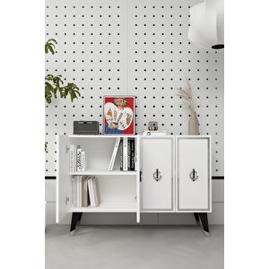 8187km-32ct Konsol,kahve Köşesi̇,ayakkabilik,ofi̇s Evrak Dolabi,mutfak Ki̇ler Dolabi,tv Üni̇tesi̇-BEYAZ-GÜMÜŞ