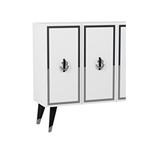 8187km-32ct Konsol,kahve Köşesi̇,ayakkabilik,ofi̇s Evrak Dolabi,mutfak Ki̇ler Dolabi,tv Üni̇tesi̇-BEYAZ-GÜMÜŞ