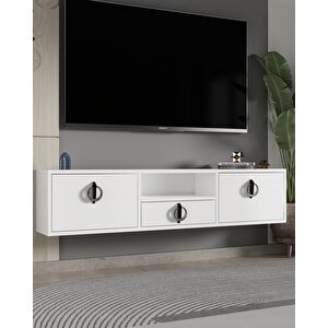 1321dropct-32 Duvara Montaj Tv Sehpasi-BEYAZ-SİYAH-GÜMÜŞ