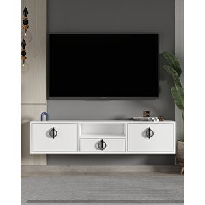 1321dropct-32 Duvara Montaj Tv Sehpasi-BEYAZ-SİYAH-GÜMÜŞ