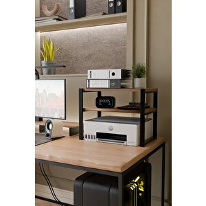 Steel Design 2 Katlı Metal Ayaklı Yazıcı Ve Ofis Düzenleyici Raf – Masaüstü Standı, Dosya Klasör Organizeri