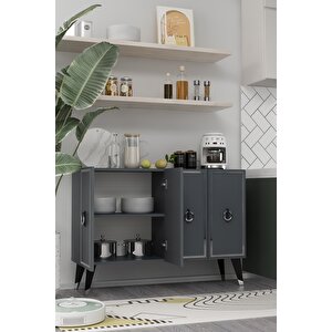 8187km-32ct Konsol,kahve Köşesi̇,ayakkabilik,ofi̇s Evrak Dolabi,mutfak Ki̇ler Dolabi,tv Üni̇tesi̇-ANTRASİT-GÜMÜŞ Antrasit Gümüş