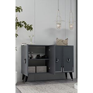 8187km-32ct Konsol,kahve Köşesi̇,ayakkabilik,ofi̇s Evrak Dolabi,mutfak Ki̇ler Dolabi,tv Üni̇tesi̇-ANTRASİT-GÜMÜŞ Antrasit Gümüş