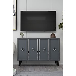 8187km-32ct Konsol,kahve Köşesi̇,ayakkabilik,ofi̇s Evrak Dolabi,mutfak Ki̇ler Dolabi,tv Üni̇tesi̇-ANTRASİT-GÜMÜŞ