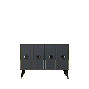 8187km-32ct Konsol,kahve Köşesi̇,ayakkabilik,ofi̇s Evrak Dolabi,mutfak Ki̇ler Dolabi,tv Üni̇tesi̇-ANTRASİT-ALTIN