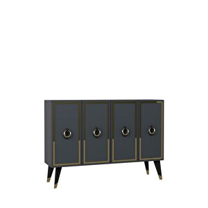 8187km-32ct Konsol,kahve Köşesi̇,ayakkabilik,ofi̇s Evrak Dolabi,mutfak Ki̇ler Dolabi,tv Üni̇tesi̇-ANTRASİT-ALTIN