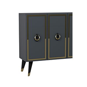 8187km-32ct Konsol,kahve Köşesi̇,ayakkabilik,ofi̇s Evrak Dolabi,mutfak Ki̇ler Dolabi,tv Üni̇tesi̇-ANTRASİT-ALTIN