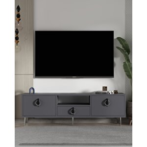 1317dropct-32 Tv Sehpasi Antrasi̇t-SİYAH-GÜMÜŞ Antrasit Gümüş