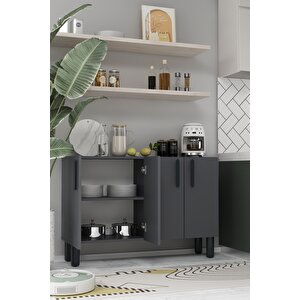 8192km-128ct Konsol,kahve Köşesi̇,ayakkabilik,ofi̇s Evrak Dolabi,mutfak Ki̇ler Dolabi,tv Üni̇tesi̇-antrasit-siyah