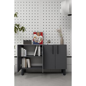 8192km-128ct Konsol,kahve Köşesi̇,ayakkabilik,ofi̇s Evrak Dolabi,mutfak Ki̇ler Dolabi,tv Üni̇tesi̇-antrasit-siyah