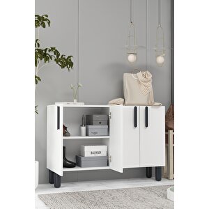 8192km-128ct Konsol,kahve Köşesi̇,ayakkabilik,ofi̇s Evrak Dolabi,mutfak Ki̇ler Dolabi,tv Üni̇tesi̇-beyaz-siyah Beyaz-Siyah