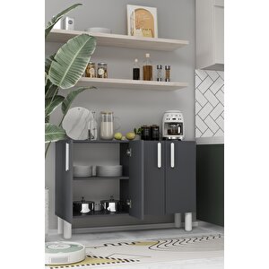 8192km-128ct Konsol,kahve Köşesi̇,ayakkabilik,ofi̇s Evrak Dolabi,mutfak Ki̇ler Dolabi,tv Üni̇tesi̇-antrasit-beyaz Antrasit Beyaz