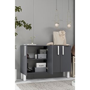 8192km-128ct Konsol,kahve Köşesi̇,ayakkabilik,ofi̇s Evrak Dolabi,mutfak Ki̇ler Dolabi,tv Üni̇tesi̇-antrasit-beyaz Antrasit Beyaz