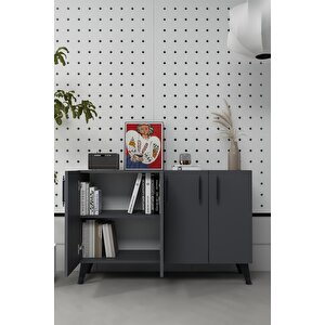 8190km-128ct Konsol,kahve Köşesi̇,ayakkabilik,ofi̇s Evrak Dolabi,mutfak Ki̇ler Dolabi,tv Üni̇tesi̇-ANTRASİT-SİYAH