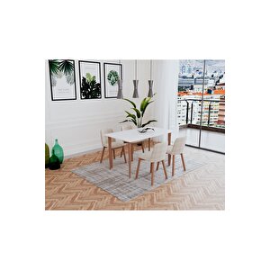Datça Beyaz 120x67 Cm Mutfak Masası Beyaz
