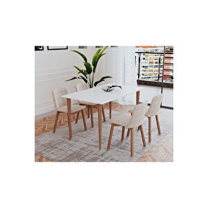 Datça Beyaz 120x67 Cm Mutfak Masası Beyaz