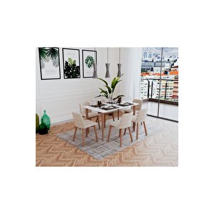 Datça Beyaz 120x67 Cm Mutfak Masası Beyaz