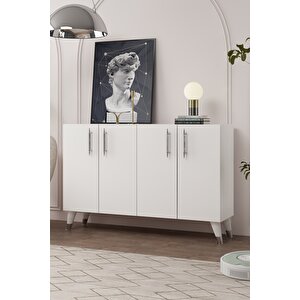 8190km-128ct Konsol,kahve Köşesi̇,ayakkabilik,ofi̇s Evrak Dolabi,mutfak Ki̇ler Dolabi,tv Üni̇tesi̇-BEYAZ-GÜMÜŞ Beyaz-Gümüş