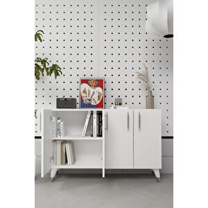 8190km-128ct Konsol,kahve Köşesi̇,ayakkabilik,ofi̇s Evrak Dolabi,mutfak Ki̇ler Dolabi,tv Üni̇tesi̇-BEYAZ-GÜMÜŞ