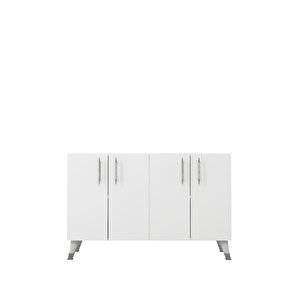 8190km-128ct Konsol,kahve Köşesi̇,ayakkabilik,ofi̇s Evrak Dolabi,mutfak Ki̇ler Dolabi,tv Üni̇tesi̇-BEYAZ-GÜMÜŞ