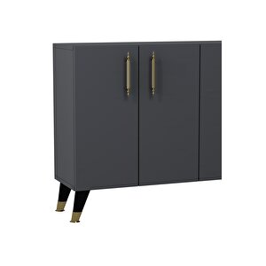 8190km-128ct Konsol,kahve Köşesi̇,ayakkabilik,ofi̇s Evrak Dolabi,mutfak Ki̇ler Dolabi,tv Üni̇tesi̇-ANTRASİT-ALTIN