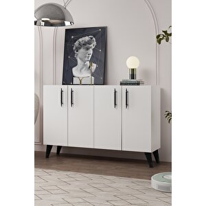 8190km-128ct Konsol,kahve Köşesi̇,ayakkabilik,ofi̇s Evrak Dolabi,mutfak Ki̇ler Dolabi,tv Üni̇tesi̇-BEYAZ-SİYAH Beyaz-Siyah