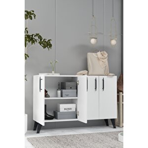 8190km-128ct Konsol,kahve Köşesi̇,ayakkabilik,ofi̇s Evrak Dolabi,mutfak Ki̇ler Dolabi,tv Üni̇tesi̇-BEYAZ-SİYAH Beyaz-Siyah